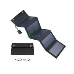 USB Foldable Solar Panel portable Flexible Small Waterproof 5V Folding Solar Panels Cells For mobile phone Battery Charger - 5foldblack