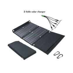 USB Foldable Solar Panel portable Flexible Small Waterproof 5V Folding Solar Panels Cells For mobile phone Battery Charger - 2foldsblack