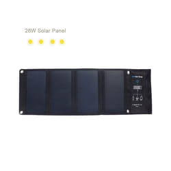 Solar Charger USB 5V Foldable Portable Solar Phone Charger with SunPower Solar Panel 5V fast charging for Smartphone - 28W