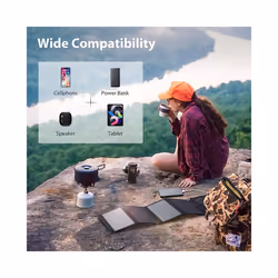 Solar Charger USB 5V Foldable Portable Solar Phone Charger with SunPower Solar Panel 5V fast charging for Smartphone - 28W