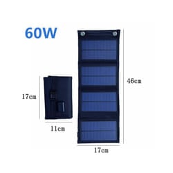 70W/50W/30W Foldable Solar Panel USB 5V Solar Charger Waterproof Solar Cell Portable Outdoor Phone Power Bank for Camping - 60W
