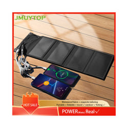 Foldable usb 5v solar panels battery 15W power bank For lights cells phone iphone 15 pro xiaomi samsung 3in1 Charging Cable - add 6in1 cable...