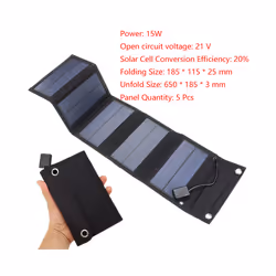 21W Foldable Solar Panel Charger Waterproof Portable Solar Charger USB Ports for Battery Phone Camping Supplies Survival - 15 ...
