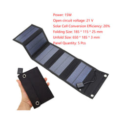 21W Foldable Solar Panel Charger Waterproof Portable Solar Charger USB Ports for Battery Phone Camping Supplies Survival - 15W