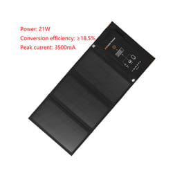 21W Foldable Solar Panel Charger Waterproof Portable Solar Charger USB Ports for Battery Phone Camping Supplies Survival - 21W