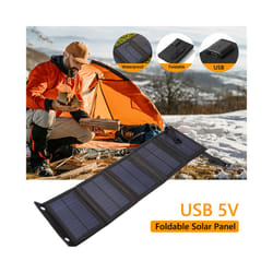Waterproof Folding 6/20W Power Bank Charger Solar Cells Battery Pack 5V USB Portable Solar Panels for Mobile Phone Carabiner - 6W USB 5V
