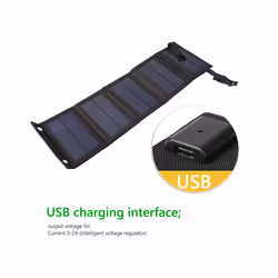 Waterproof Folding 6/20W Power Bank Charger Solar Cells Battery Pack 5V USB Portable Solar Panels for Mobile Phone Carabiner - 6W USB 5V