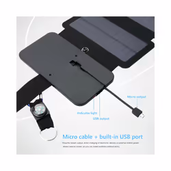 80/20W Foldable Solar Panel Portable USB 5V Waterproof 5-panels Solar Cell Outdoor Mobile Power Battery Charger for Phone - 20W 5V a