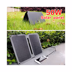 50W ETFE Folding Solar Panel Portable Solar Energy Power Bank High Efficiency Solar Cell Solar Charger for Phone Hiking - 30W ...