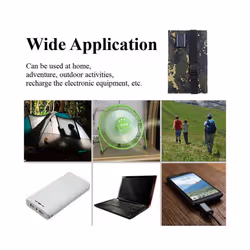 Foldable Solar Panel 5V 20W Power Bank For Cell Phone Outdoor Waterproof Usb Battery Charge For Camping Accessories - Black Design