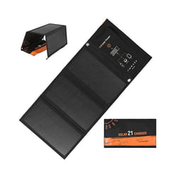 21W solar panel foldable charging bag outdoor mobile phone charging photovoltaic panel dual USB portable solar charger - Dark Orange