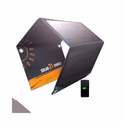 21W solar panel foldable charging bag outdoor mobile phone charging photovoltaic panel dual USB portable solar charger - Dark Orange