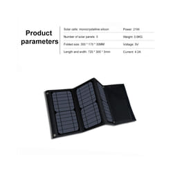 12W 14W 21W 28W 42W 63W 5V 18.5V Foldable Solar Panel USB Portable Battery Charger For Outdoor Camping Waterproof - 21W 5V