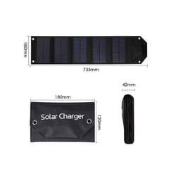 100W Foldable Solar Panel Portable Solar Charger USB 5V Waterproof Solar Cell Outdoor Mobile Power for Camping Hiking with - Black