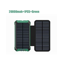 Portable Solar Panel Power Bank 20000mAh 12V 5V Usb Portable Solar Cell Solar Panels With Battery Charger For Phone Power - 20000mah-1PCS-Gr