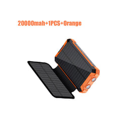 Portable Solar Panel Power Bank 20000mAh 12V 5V Usb Portable Solar Cell Solar Panels With Battery Charger For Phone Power - 20000mah-1PCS-Or