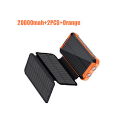 Portable Solar Panel Power Bank 20000mAh 12V 5V Usb Portable Solar Cell Solar Panels With Battery Charger For Phone Power - 20000mah-2PCS-Or