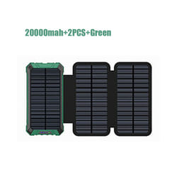 Portable Solar Panel Power Bank 20000mAh 12V 5V Usb Portable Solar Cell Solar Panels With Battery Charger For Phone Power - 20000mah-2PCS-Gr