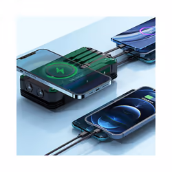 Portable Solar Panel Power Bank 20000mAh 12V 5V Usb Portable Solar Cell Solar Panels With Battery Charger For Phone Power - 20000mah-2PCS-Gr