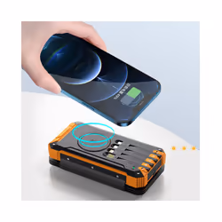 Portable Solar Panel Power Bank 20000mAh 12V 5V Usb Portable Solar Cell Solar Panels With Battery Charger For Phone Power - 20000mah-2PCS-Gr