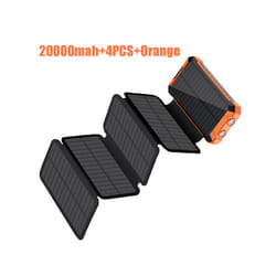 Portable Solar Panel Power Bank 20000mAh 12V 5V Usb Portable Solar Cell Solar Panels With Battery Charger For Phone Power - 20000mah-4PCS-Or