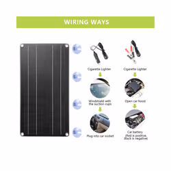 12V Solar Trickle Charger for Car Battery Solar Battery panel Maintainer for Car Truck Boat RV Motorcycle Marine Trailer - Al ...