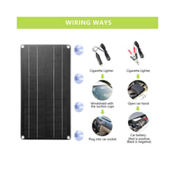 12V Solar Trickle Charger for Car Battery Solar Battery panel Maintainer for Car Truck Boat RV Motorcycle Marine Trailer - Alligator clips