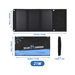 Portable Foldable Solar Panel Charger for Camping Travel IPX5 Waterproof 2 USB/Type-C 21W/28W Efficience Solar Battery Charger - 21W