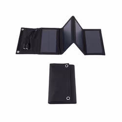 10W Foldable Solar Panel Portable Charger 5V Dual USB Charging for Camping Outdoor Power Station Cell PhoneTablet Power - bla ...