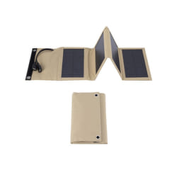 10W Foldable Solar Panel Portable Charger 5V Dual USB Charging for Camping Outdoor Power Station Cell PhoneTablet Power - Khaki