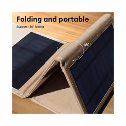 10W Foldable Solar Panel Portable Charger 5V Dual USB Charging for Camping Outdoor Power Station Cell PhoneTablet Power - Khaki