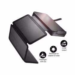 20000mAh Folding Solar Power Bank 2.1A Fast Charging Powerbank for iPhone14 Huawei Xiaomi Portable Solar Charger with Flashlight - 10000mAh, Blue