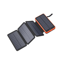 20000mAh Folding Solar Power Bank 2.1A Fast Charging Powerbank for iPhone14 Huawei Xiaomi Portable Solar Charger with Flashlight - 10000mAh, Orange