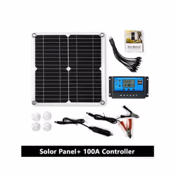 100W Solar Panel Dual USB18V/5V Photovoltaic Cell System With Controller Portable Outdoor  Rechargeablesolar Solar Cells - wi ...