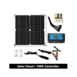 100W Solar Panel Dual USB18V/5V Photovoltaic Cell System With Controller Portable Outdoor  Rechargeablesolar Solar Cells - with 100A controller