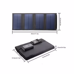 USB Solar Panels 20W Outdoor Foldable Emergency Phone Charger Camping Hiking Backpacking Charging Plate Camouflage - Black