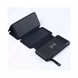 12000mAh Wireless Power Bank Foldable Solar Charger Powerbank Portable External Battery Pack for iphone 11 12 X Xiaomi Poverbank - 5pc Solar panels