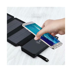 12000mAh Wireless Power Bank Foldable Solar Charger Powerbank Portable External Battery Pack for iphone 11 12 X Xiaomi Poverbank - 3pcs Solar panels