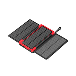 20000mAh Folding Solar Power Bank with 3 Solar Panel Qi Wireless Charger Powerbank for iPhone 15 14 13 Huawei Xiaomi Poverbank - 10000mAh, Red