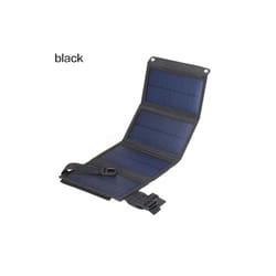 Solar Cell 20W Photovoltaic Panels USB Charger System Battery V 5V Portable Flexible Foldable Energy Power Camping Set - Black