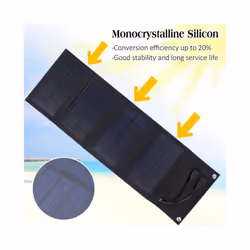 Solar Cell 20W Photovoltaic Panels USB Charger System Battery V 5V Portable Flexible Foldable Energy Power Camping Set - 4foldCamouflage