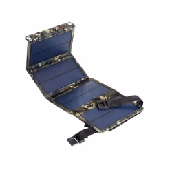 USB Foldable Solar Panel with Carabiners Waterproof 5V Folding Solar Panels Cells for Mobile Phone Battery Charger - Camouflage