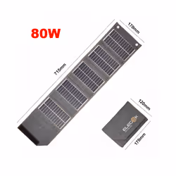 130W/80W Folding Solar Panel USB 5V Solar Charger Portable Solar Cell Outdoor Phone Power Bank for Camping Hiking + 3 in - 80 ...