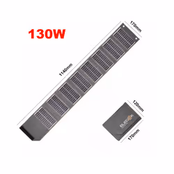 130W/80W Folding Solar Panel USB 5V Solar Charger Portable Solar Cell Outdoor Phone Power Bank for Camping Hiking + 3 in - 13 ...