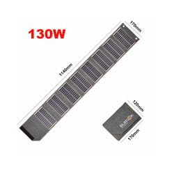 130W/80W Folding Solar Panel USB 5V Solar Charger Portable Solar Cell Outdoor Phone Power Bank for Camping Hiking + 3 in - 130W