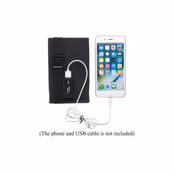 Waterproof 20W 5V Foldable USB Solar Panel Cells Mobile Phone Battery Charger for Camping Hiking with Carabiner - Black