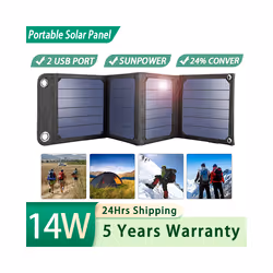 14W 25W 28W Solar Panel Portable Kit Solar System Foldable Waterproof USB Charger for Phone, Power Bank, Camping - 14W