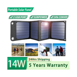 14W 25W 28W Solar Panel Portable Kit Solar System Foldable Waterproof USB Charger for Phone, Power Bank, Camping - 14W