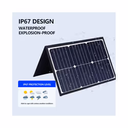 60W Solar Panel Kit Complete Camping Foldable  Power Station MPPT Portable Generator Charger 18V for Car Boat Caravan Camp - 280x280mm 60A