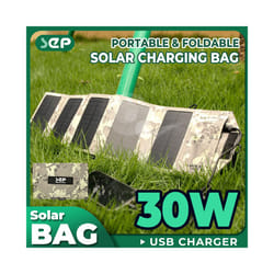Solar Panel Bag Portable Lightweight 30W 5V Mono Waterproof Foldable Panel Charger Outdoor Emergency Hiking Backpacking - 30W